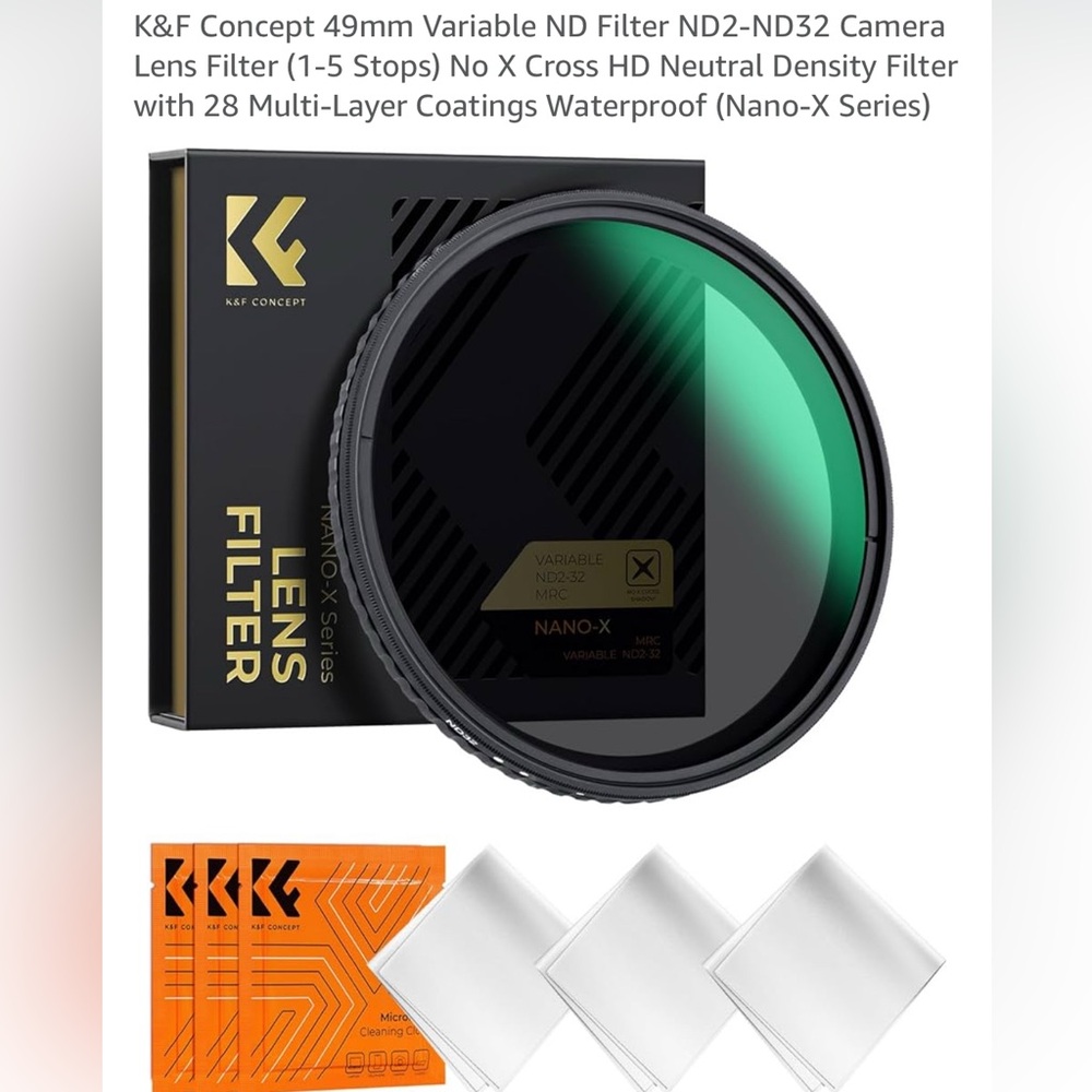 K&F Concept 49mm Variable ND Filter ND2-ND32 Camera Lens Filter (1-5 Stops)